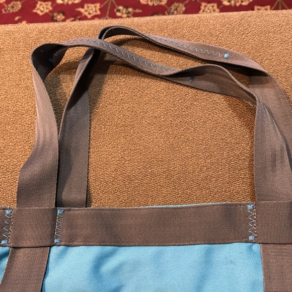 Columbia teal blue and grey Canvas Tote Shoulder Bag (TD) - Picture 3 of 9